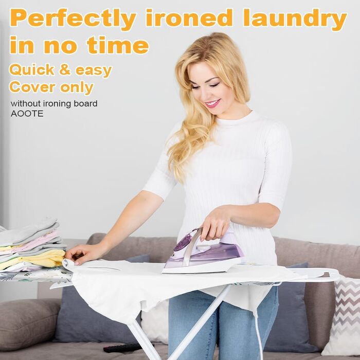 Набір для прасування, 110x35 см, бавовна, з гумкою, для прасування з парою, сірий