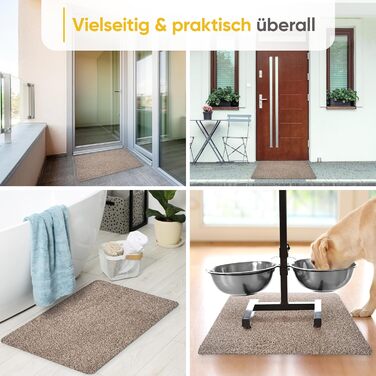 Килимок Entrando 40x60 см - бавовна, антиковзаючі, для дому та вулиці - під двері, терасу, балкон (Бежевий)