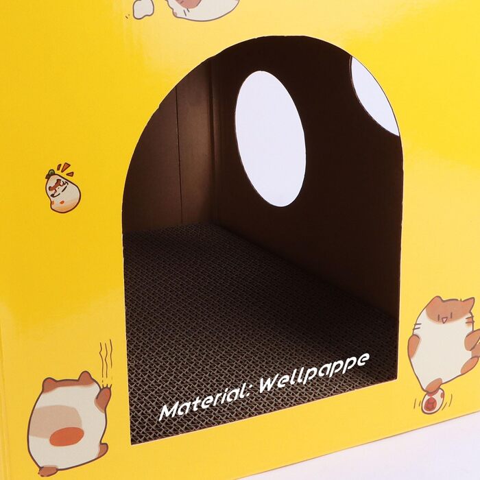 Котячий будиночок з картонної коробки 30x30x30 см - ідеальне місце для відпочинку та дряпання