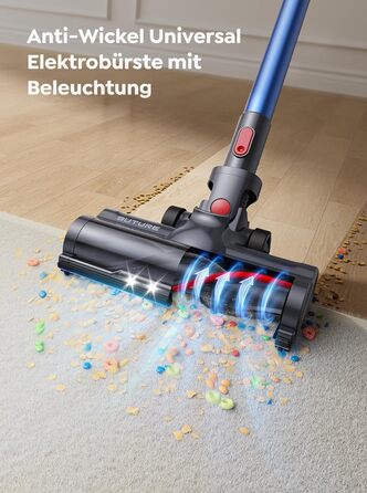 Бездротовий пилосос BuTure VAC 450W, 38000Pa, з зарядкою від підлоги, 55 хв роботи, потужний, з сенсорним екраном, для підлоги та килимів, з контейнером 1,5 л