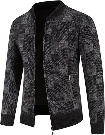 Чоловіча флісова куртка з кишенями, кардиган на блискавці, светр-куртка без капюшона, тепла зимова куртка, сірий колір