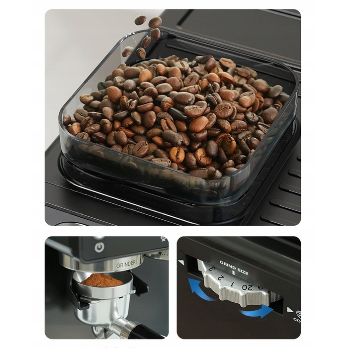 Ріжкова кавомашина HiBREW H20, 1350 Вт, чорна