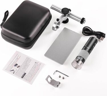 4K WiFi мікроскоп Ninyoon з професійним штативом та чохлом для iPhone, Android, PC, iPad, Android Tablet, Windows, Mac, Chrome, Linux (сірий)