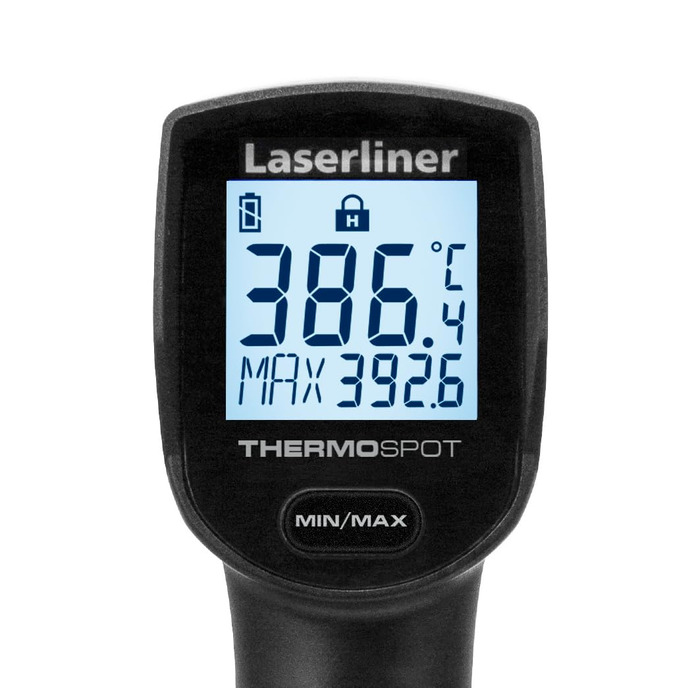 Лазерний термометр Laserliner ThermoSpot: вимірювання температури від -38°C до 365°C, 8-точкова лазерна точка, Auto-Hold, MAX-індикатор