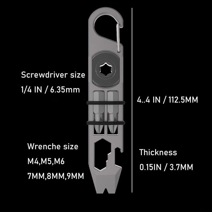 ResafeLy EDC-важіль із титану, мультиінструмент-брелок, відкривачка, міні-важіль з гайковим ключем і викруткою