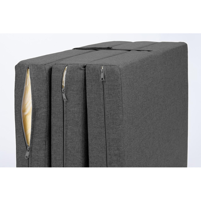 Складаний матрац Sunnypillow Premium 120x195x15 см, три секції, знімний чохол, антрацит, товстий пінополіуретан, гостьовий та дорожній матрац