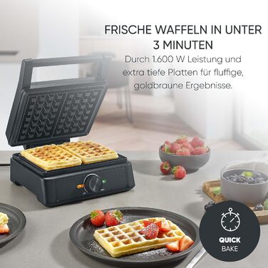SEVERIN WA 2106 Electric Heart-Shaped Waffle Maker - Slim Design, Non-Stick Coating, 1200W