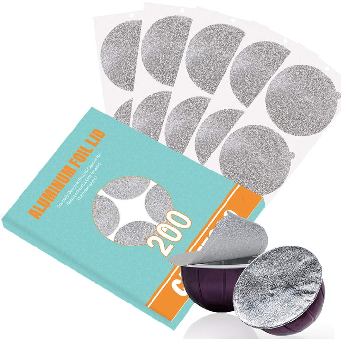 CAPMESSO Reusable VertuoLine Capsule Lid - Compatible with VertuoLine Espresso Machine Coffee Pads - 64 mm (200 / Pack)