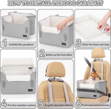 Автомобільний лежак для собак Petsfit - безпечний та зручний, сірий