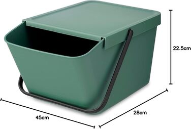 Сміттєвий кошик з кришкою Brabantia Sort & Go 16-20 л, для сортування відходів та тари, світло-зелений (Fir Green)