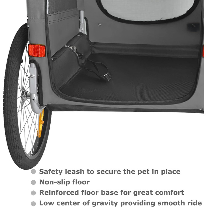 Tiggo VS Pets M: Фаркоп для собак, велосипедний причіп для собак, сірий