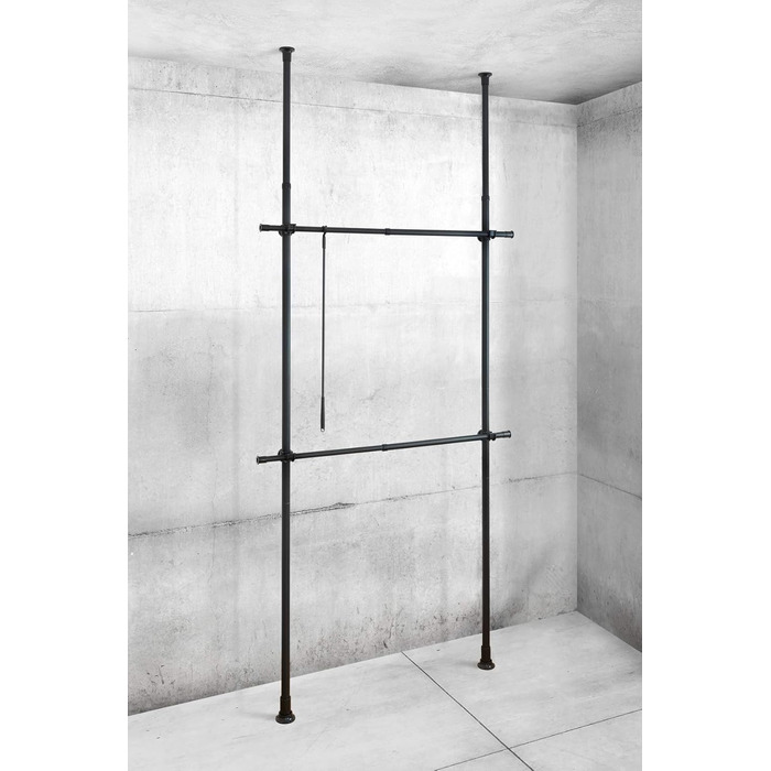 WENKO Telescopic Wardrobe System Hercules Basic Black