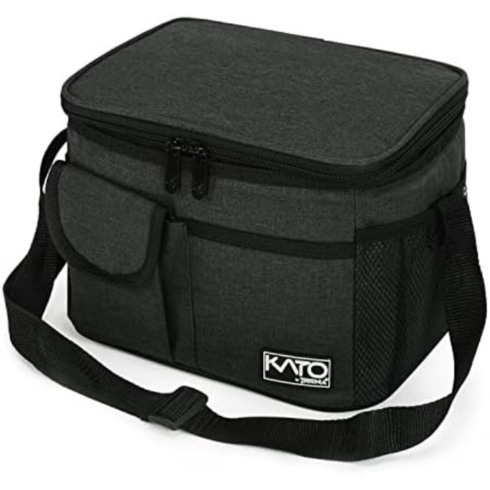 Термосумка Kato Tirrinia 17L (23 банки) - велика, чорна, водонепроникна для пікніків, роботи, пляжу