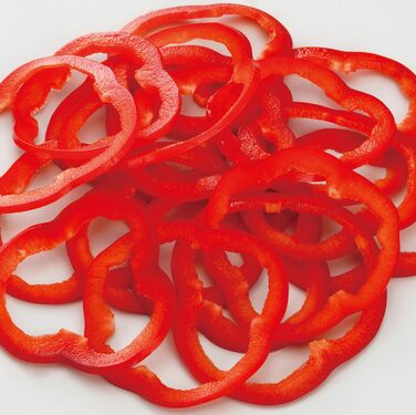 Терезка Kyocera Universal для овочів та фруктів, червона, з керамічними лезами, з захистом пальців, ергономічна, з отвором для підвішування