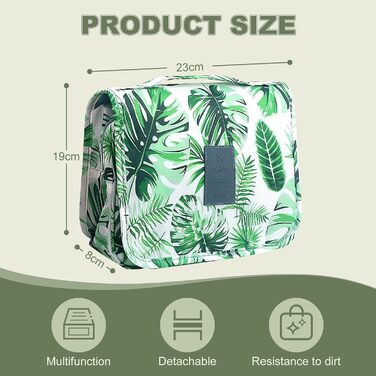 Косметичка для подорожей, чоловіча, зелена, з ручкою, з кількома відділеннями