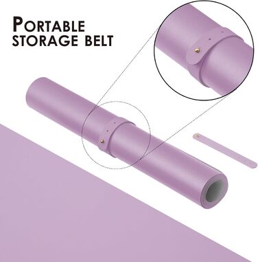 Підкладка під стіл шкіряна, антиковзаюча PU, 80x40 см, для офісу та дому, фіолетовий колір