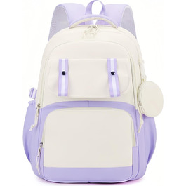 Шкільний рюкзак Aryan для жінок, підліток, дівчата, хлопці. Легкий, з відділенням для ноутбука, для подорожей, навчання, роботи (фіолетовий)