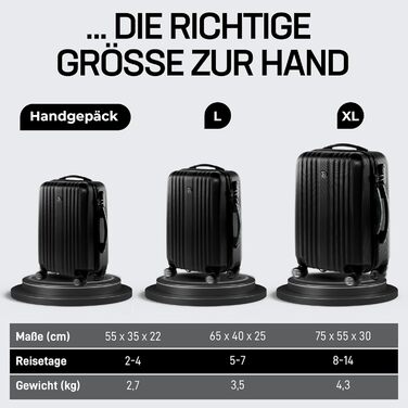 Набір валіз FERGÉ 3 шт. з жорстким корпусом, розширюваний, Toulouse, валіза-тролі, (ручна поклажа, L, XL), валіза з ABS, валіза на 4 колесах, рожевий (ручна поклажа, чорний)