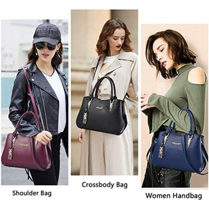 Жіноча шкіряна сумка BestoU велика, червона крос-боді та сумка на плече