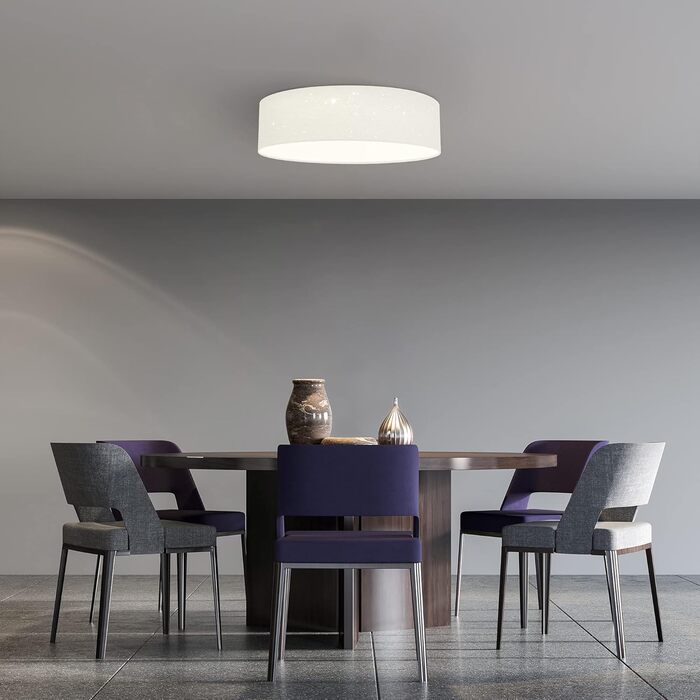 Navaris LED Ceiling Light - Dimmable Color Temperature Change Remote Control - 22W Starry Sky - Living Room Lamp Bedroom Ceiling Lamp Children's Room Lamp Ceiling (32cm, White)