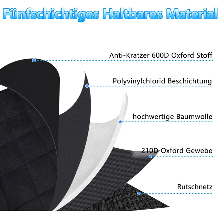 Захист для багажника автомобіля Alfheim для собак - водовідштовхуючий килимок, стійкий до розривів, з боковим захистом, срібного кольору