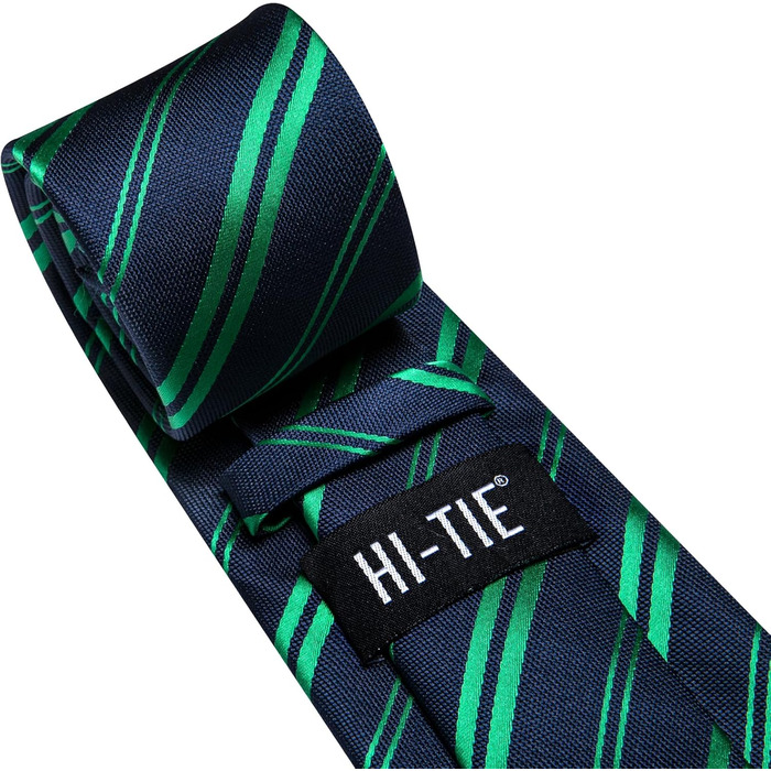 Набір краваток, нагрудних хустинок та запонок Hi-Tie для чоловіків (морський колір, розмір A)