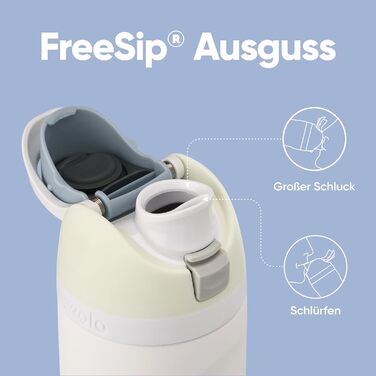 Пляшка для води Owala FreeSip 710 мл з соломинкою, нержавіюча сталь, ізольована, для спорту, фітнесу, подорожей - без BPA, колір Iced Breeze