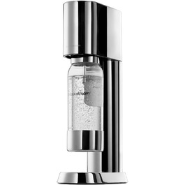 SodaStream® enso™ Преміум Газовий Напоєвник | Нержавіюча сталь, дизайн Naoto Fukasawa | З пляшкою 1 л без BPA та серветкою | Проста заміна CO2, Срібний Enso без балончика