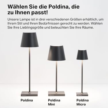 Zafferano Poldina Pro Mini – Бездротова настільна лампа, сенсорне керування, для дому та саду, 30 см, колір пісок