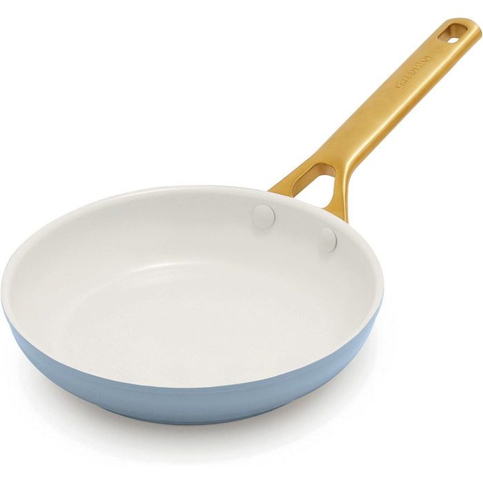 Сковорода GreenPan Reserve Pro 20.3 см з антипригарним покриттям, кераміка, нержавіюча сталь, блакитний колір, NSF-сертифікована, для плити та духовки