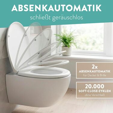 Сидіння для унітаза Benkstein овальне біле з мікроліфтом (гігієнічне), антибактеріальне, матеріал Urea-Duroplast, з функцією Quick-Release, витримує до 150 кг