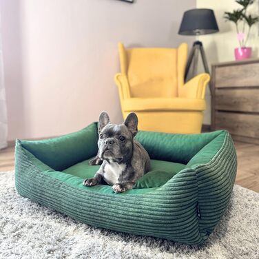 М'яке ліжко для собак 4L Textil Molly, корзина для собак, подушка для собак та котів, корзинка для собак, мохет (60x40 см, зелений)