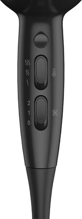 Фен GRUNDIG HD 3700 B 1800 Вт, 3 режими температури, 2 швидкості, холодний обдув, керамічне покриття, 1.8 м, чорний/вишневий, 2023 модель