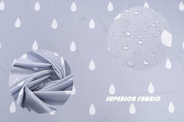 Штора для душу YOUNG DA текстильна біло-сіра з малюнком 