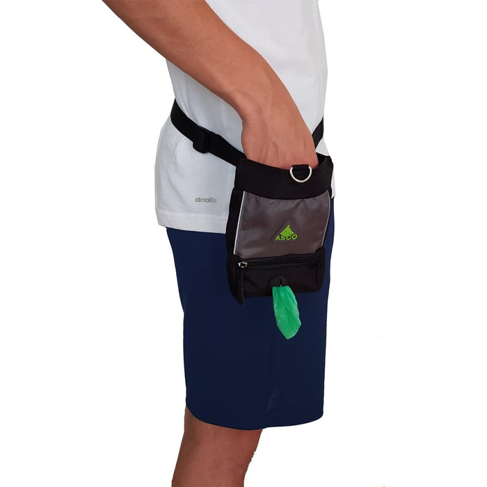 Сумка для корму ASCO Leckerlibeutel для собак та коней, чорна, 15x20 см, з застібкою-кліпсою