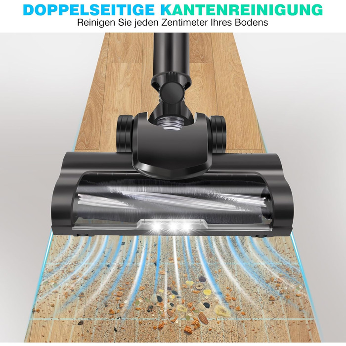 Бездротовий акумуляторний пилосос з антизаплутаною насадкою, фільтрація 99,999%, для будь-яких поверхонь, сірий колір, 2 акумулятори