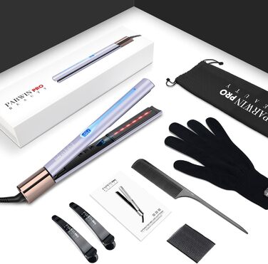 Випрямляч для волосся PARWIN PRO BEAUTY 2 в 1 з інфрачервоною та іонною технологією, 14 температурних режимів, рожевий/фіолетовий
