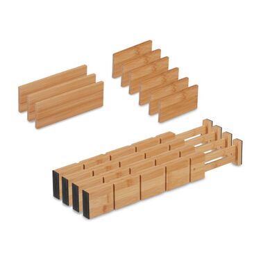 Relaxdays 13-piece Drawer Divider Set made of Bamboo