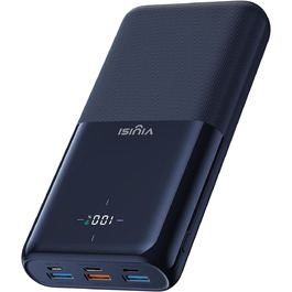 Power Bank VIYISI 30000mAh з LED дисплеєм, 20W PD, 4 виходи та 3 входи, сумісний з iPhone/iPad/Samsung/Huawei