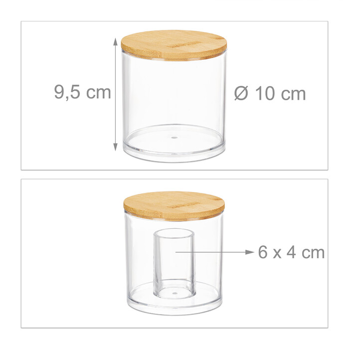 Relaxdays Cotton Swab Storage Set of 3