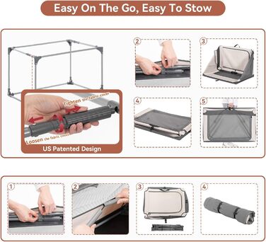 Складана переносна собача будка для великих собак, XL/XXL, сіра, з алюмінієвим каркасом