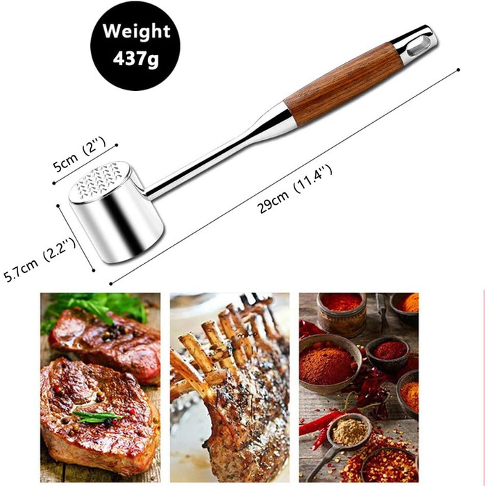 М'ясорубка-молоток для стейків з нержавіючої сталі, подвійний бік, молоток для м'яса, кухонний аксесуар, стійкий до миття в посудомийній машині