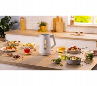 Бездротовий електрочайник Bosch TWK1M121, 1,7 л, 2400 Вт, Білий
