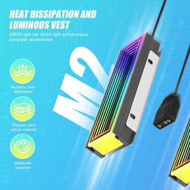 Радіатор охолодження SSD M.2 2280 з ARGB підсвічуванням Gokelomg - для комп'ютерів NVMe