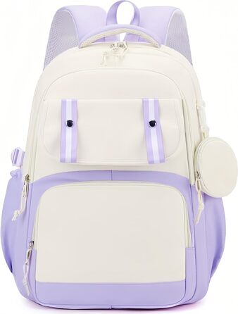 Шкільний рюкзак Aryan для жінок, підліток, дівчата, хлопці. Легкий, з відділенням для ноутбука, для подорожей, навчання, роботи (фіолетовий)