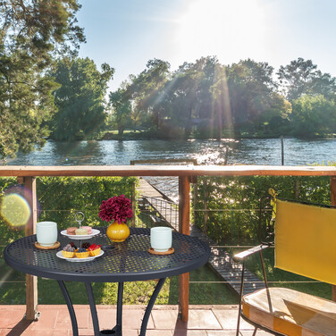 Relaxdays Garden Table with Umbrella Hole