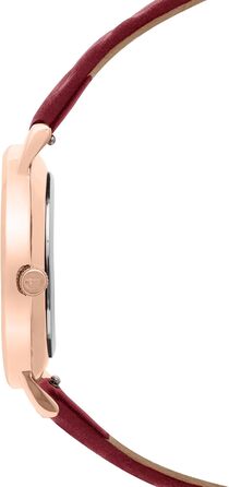 Годинник Tamaris для жінок з шкіряним ремінцем (рожеве золото / шкіряний ремінець з квітковим візерунком бордового кольору)
