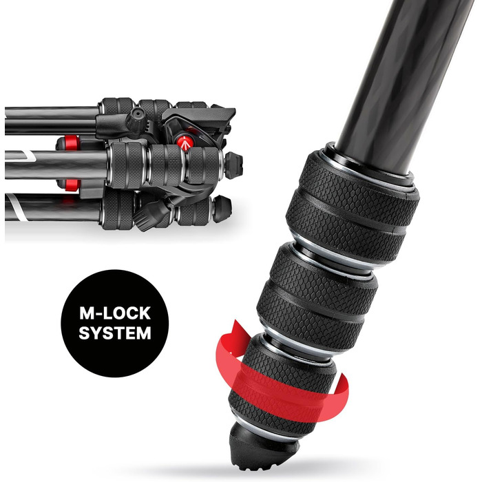 Карбоновий штатив Manfrotto Befree Live Carbon Twist з відео-головкою та сумкою для DSLR, бездзеркальних та відеокамер, навантаження 4 кг