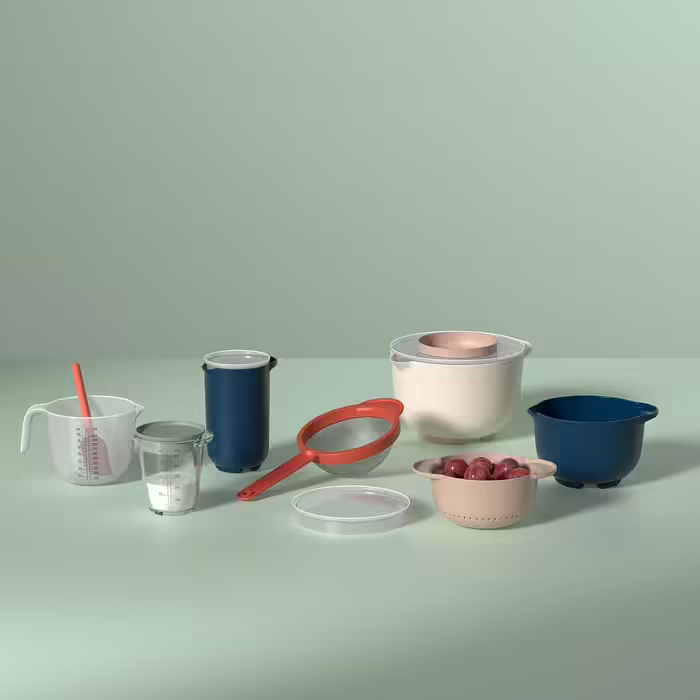 Mepal - Mixing Bowl with Lid Chef it - Non-Slip Base - Microwave and Dishwasher Safe - Bowl - Material resistant up to 110°C - 3000 ml - (Nordic Sage, Mixing Bowl with Lid 1500 ml)