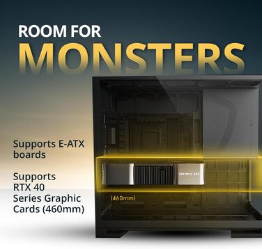 Корпус для ПК Geometric Future M5 з загартованим склом, Mid Tower, E-ATX/ATX, чорно-сірий, сталь 1.2mm, Type C, без інструментів, підтримка радіатора 420/360, подвійний відсік